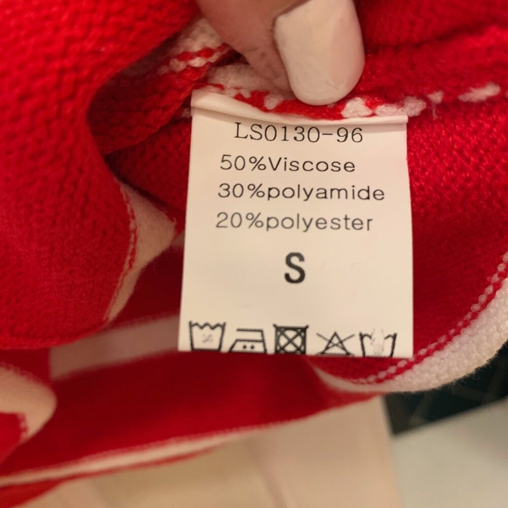 NWT LILLUSORY RED & WHITE STRIPE CARDIGAN SM - Picture 7 of 9